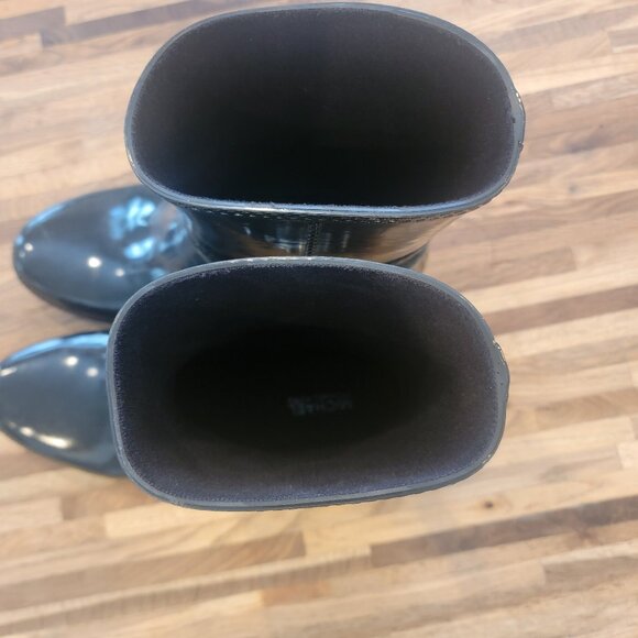 Michael Kors FULTON HARNESS Black Rain Bootie Ankle Boots - Picture 5 of 12